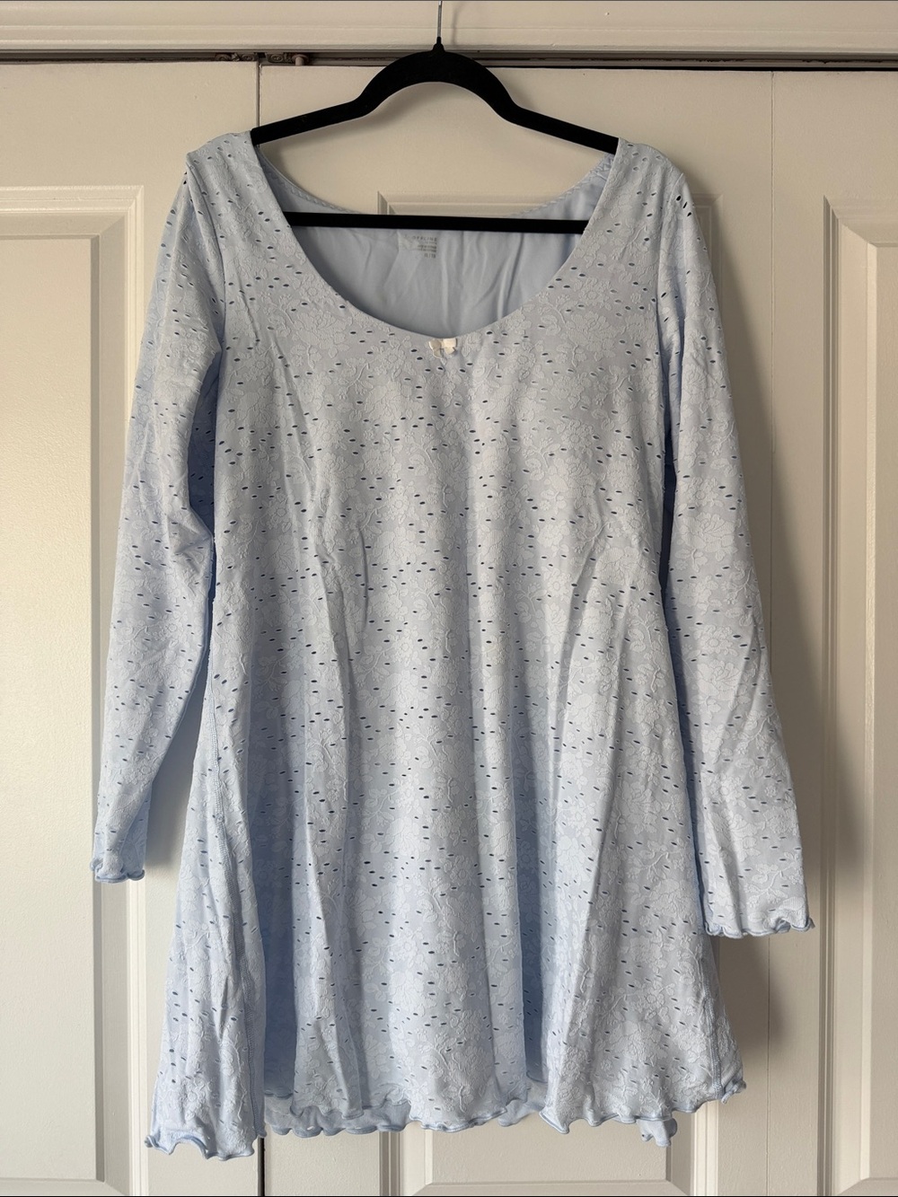 aerie Light Blue Long-Sleeve Eyelet active dress